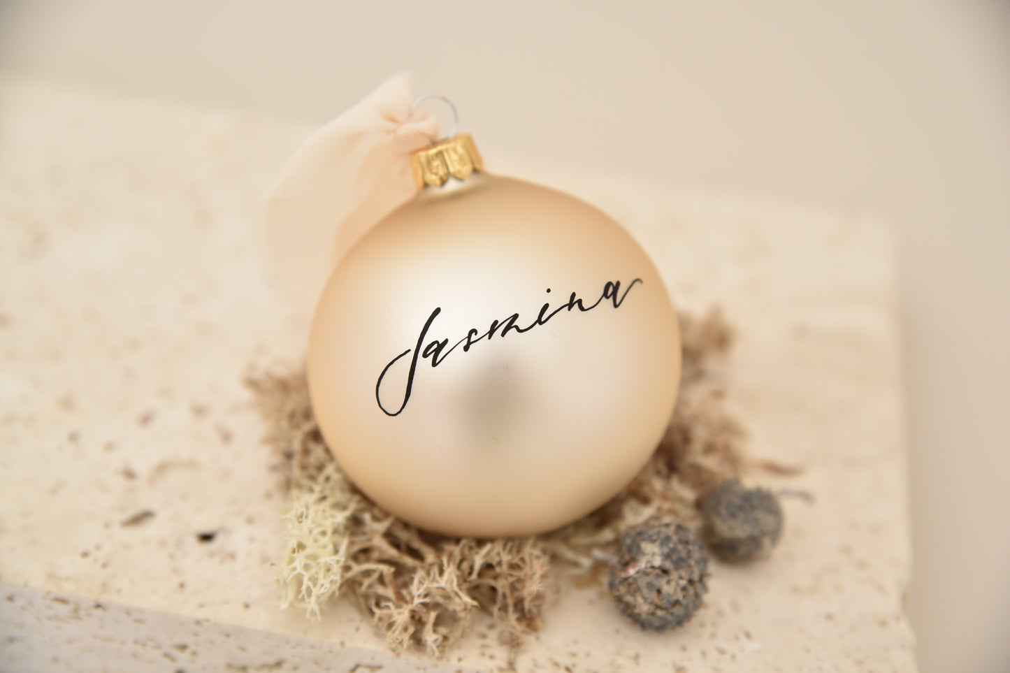Handwritten glass Christmas ornament
