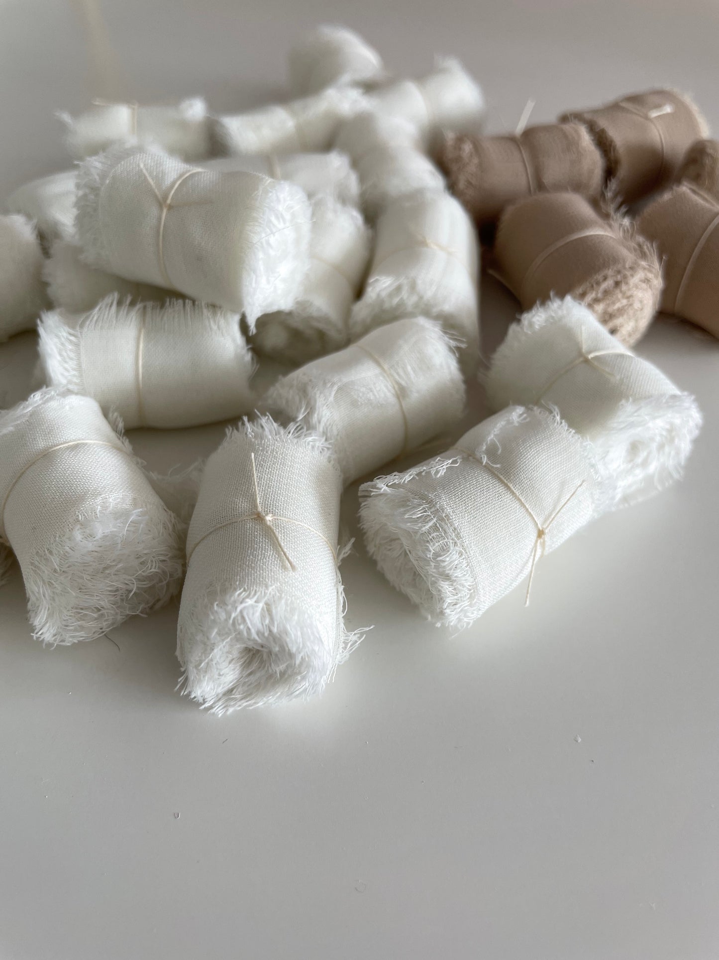 Hand torn chiffon ribbon