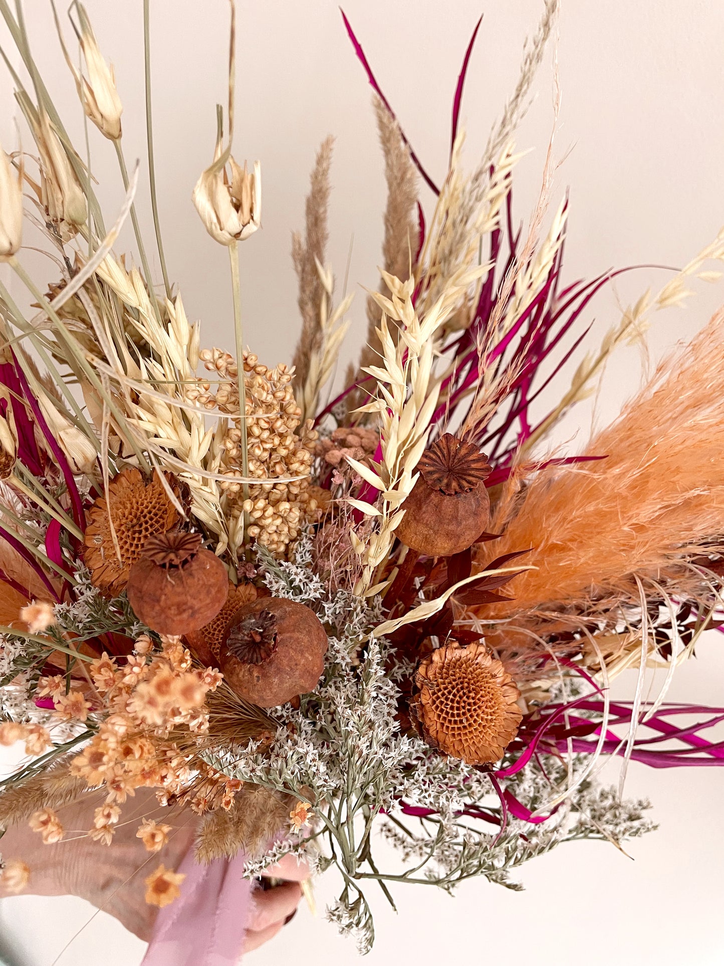 Kytica zo sušených kvetov - MAGENTA