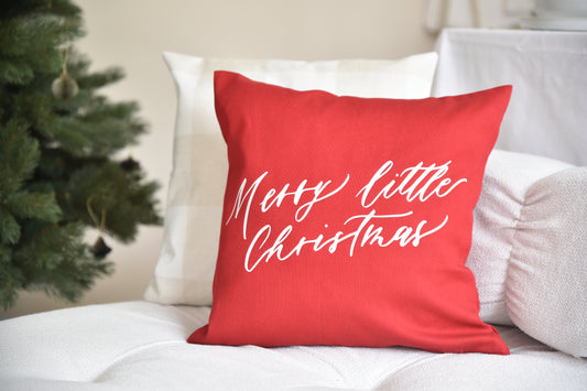 Calligraphy pillow - merry little christmas